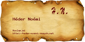 Héder Noémi névjegykártya